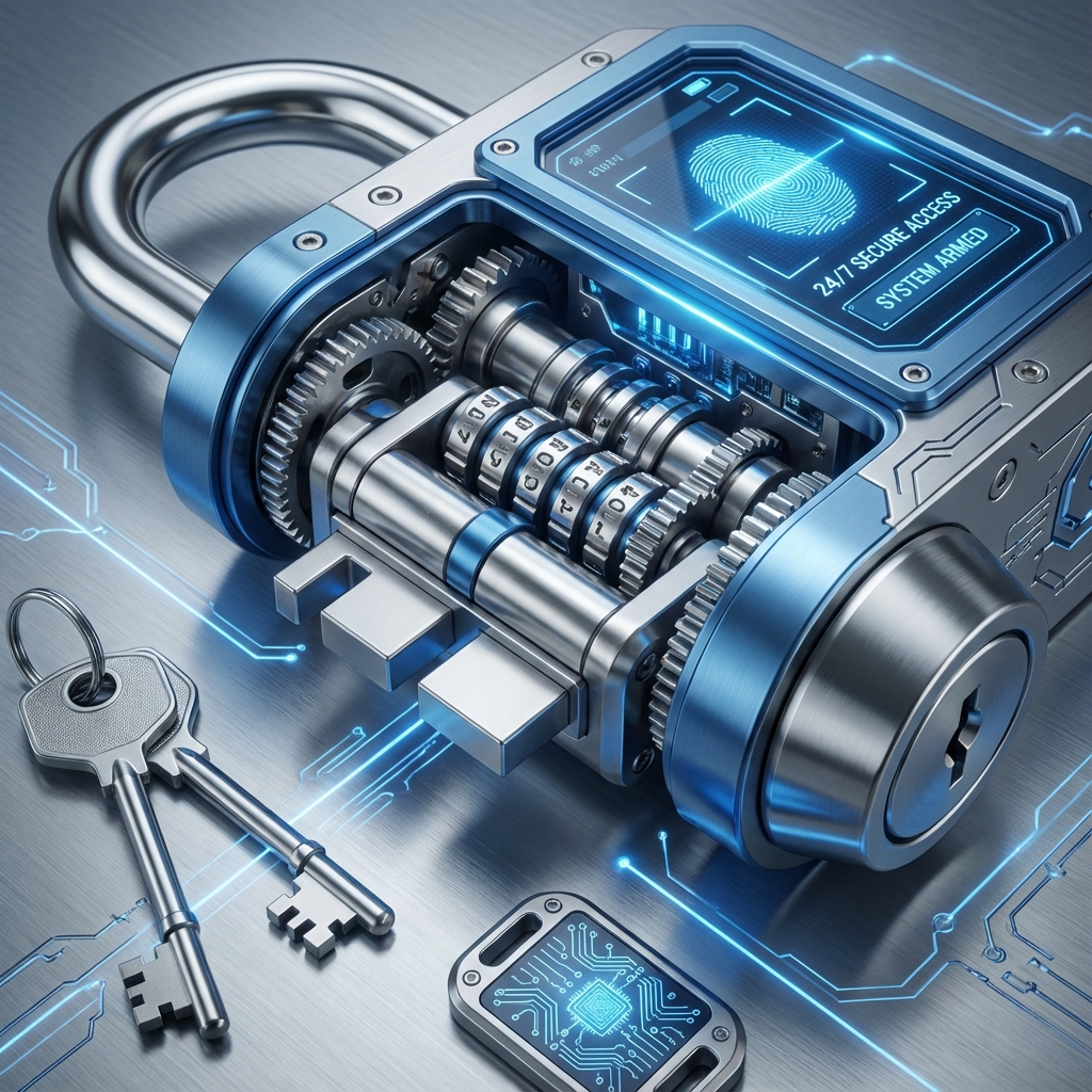 High security lock background